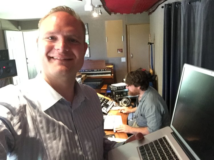 Peter Schroeder at the mixing desk — Baker Studios